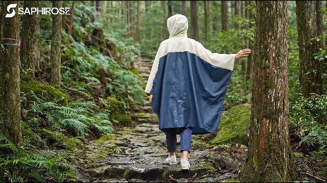 SaphiRose Adult Rain Poncho Waterproof Hooded Zipper Raincoat with