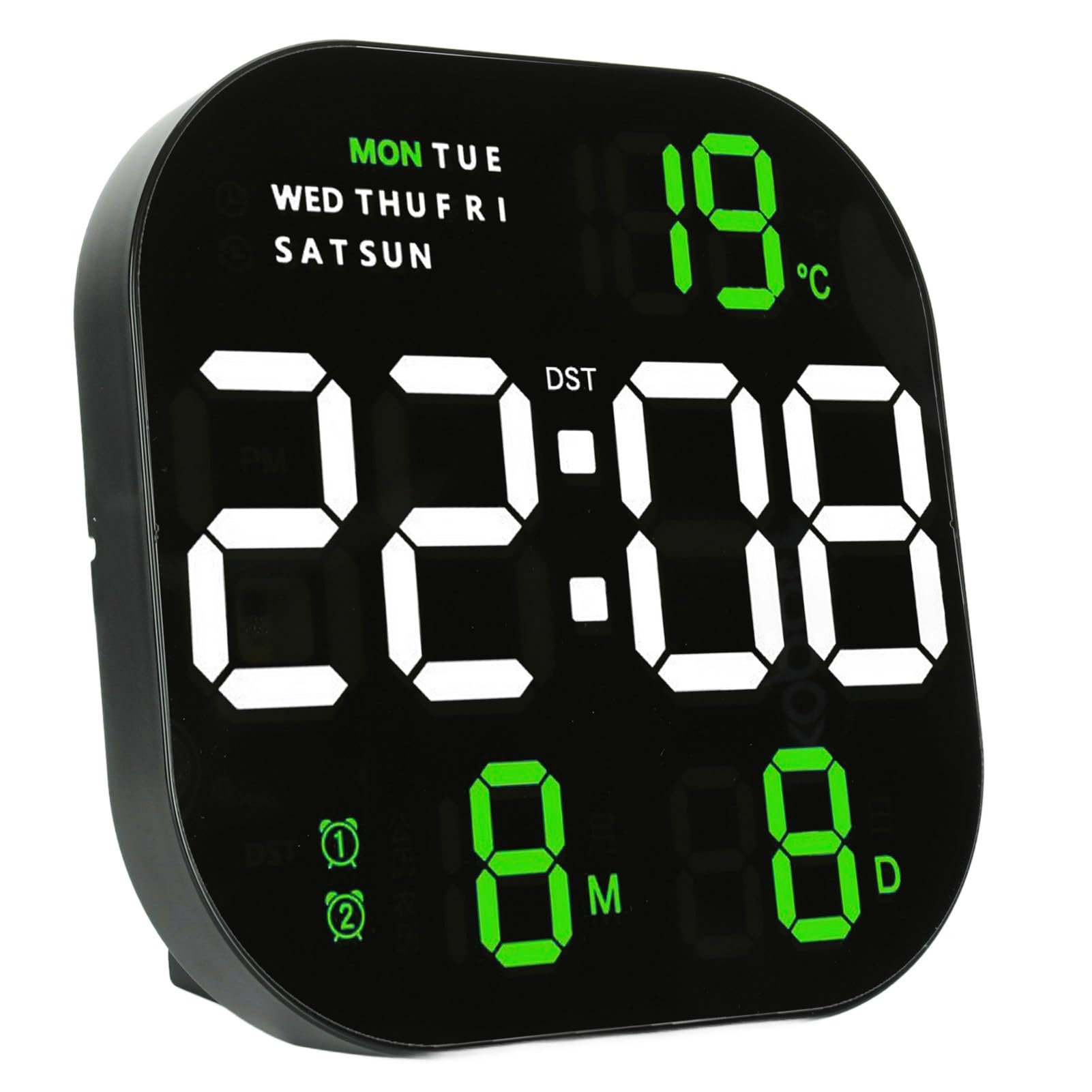 Orologio Digitale a LED a Grande Schermo con Display dell'umidità | Telecomando, Conto Alla Rovescia di 99 Minuti e 99 Secondi, Allarme, per Studio, Soggiorno, Camera da Letto