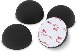 Dynavox Set de 4 amortisseurs élastomères ED50 pour appareils HiFi, Enceinte, Haut-Parleur, Platine, amplificateur etc.. Patch Autocollant 3M, Coloris Noir