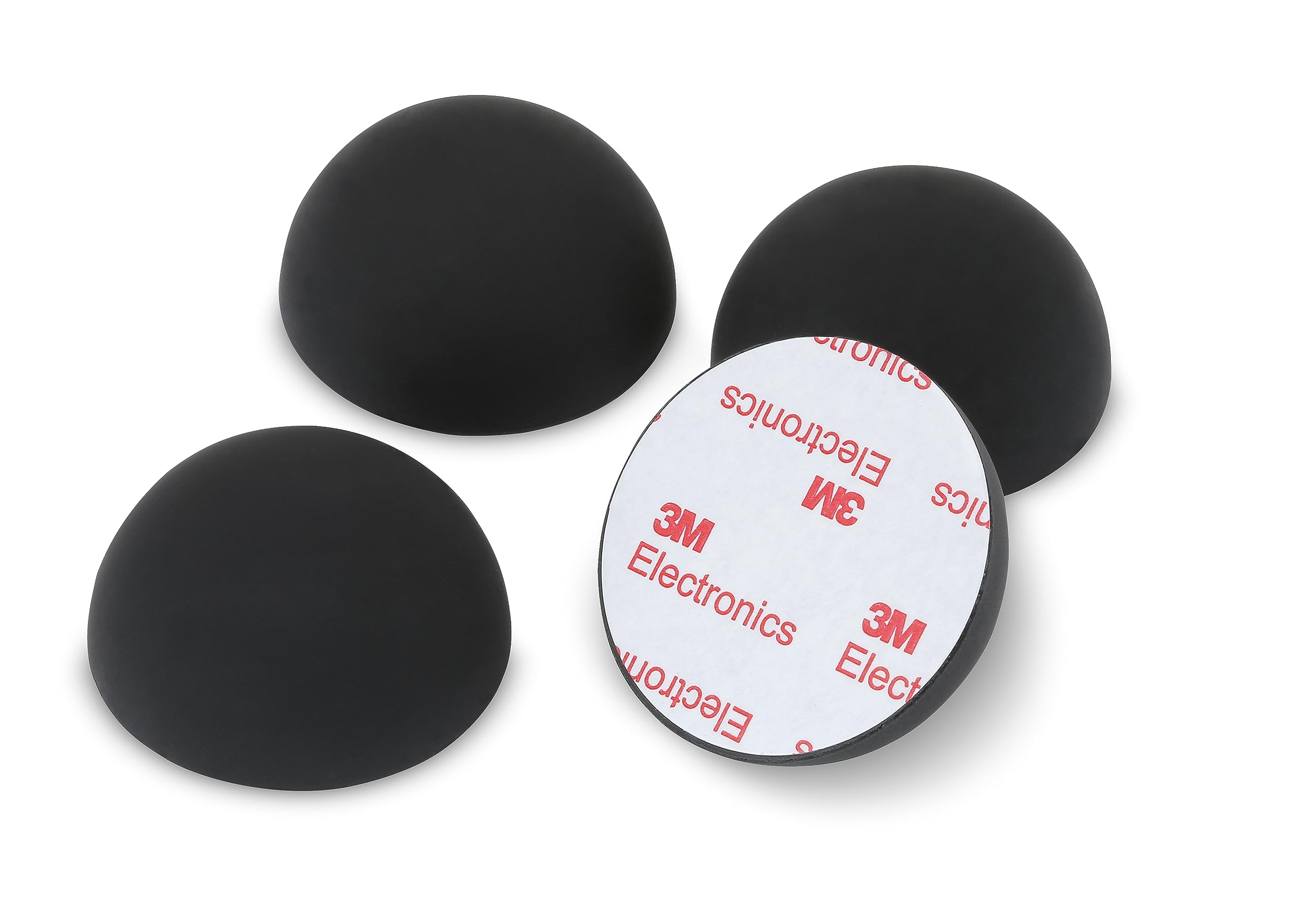 Dynavox ED50 Silicone Elastomer Damper Set of 4, Universal Absorber Feet for HiFi Devices, Speakers, Amplifiers and Turntables, Resonance Damper with 3M Adhesive Surface, Black