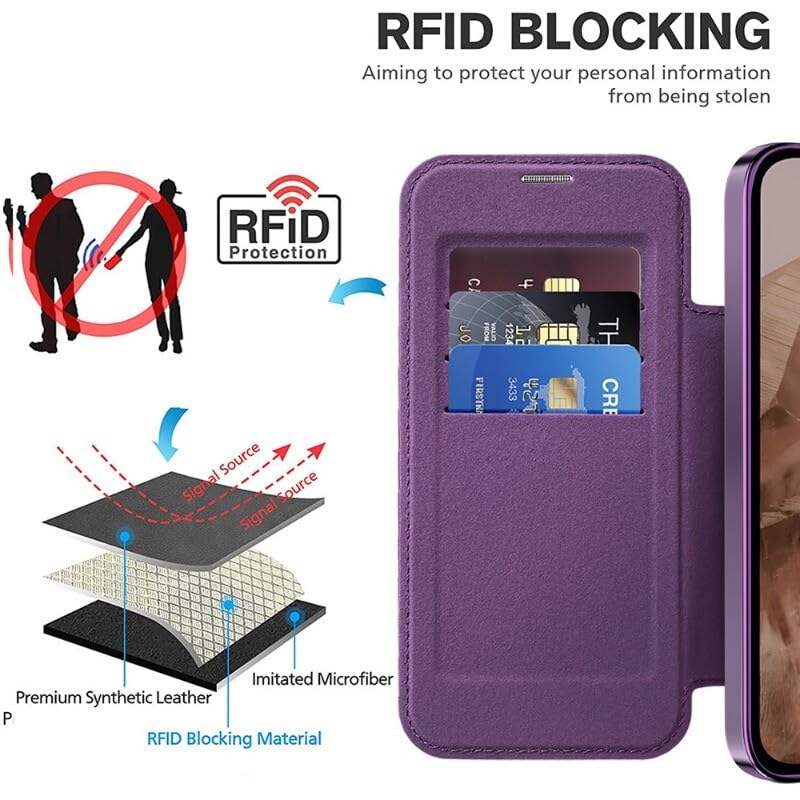 Coque Pixel 9 rose transparente à rabat pour un style chic au quotidien