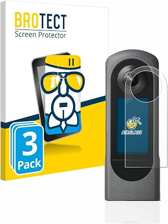 brotect Glass Screen Protector Film compatible with Ricoh Theta X 3 Pack - Glass-Foil 9H Protection [Scratch Resistant, High Clarity]