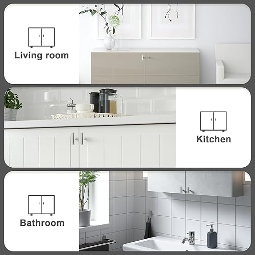 Miniatura 9 de Manijas de acero inoxidable de estilo europeo para puertas y cajones de muebles de cocina, disponibles en diferentes tamaños y paquetes