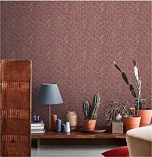 Papier peint 3D marron non tissé haut de gamme effet relief