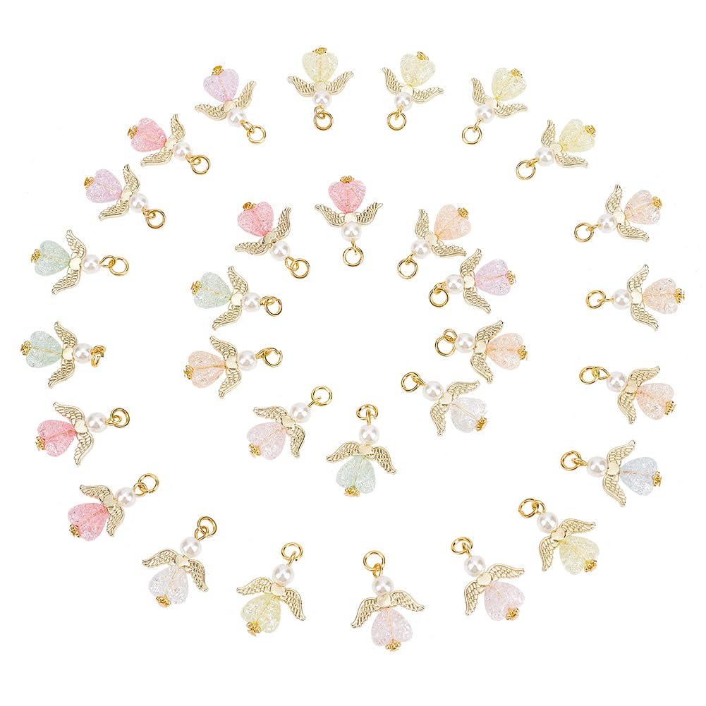 14 Pendentifs Cœur Zirconium Cubique PandaHall - 7 Couleurs - Plaqué Or 18K - Pour DIY Bijoux