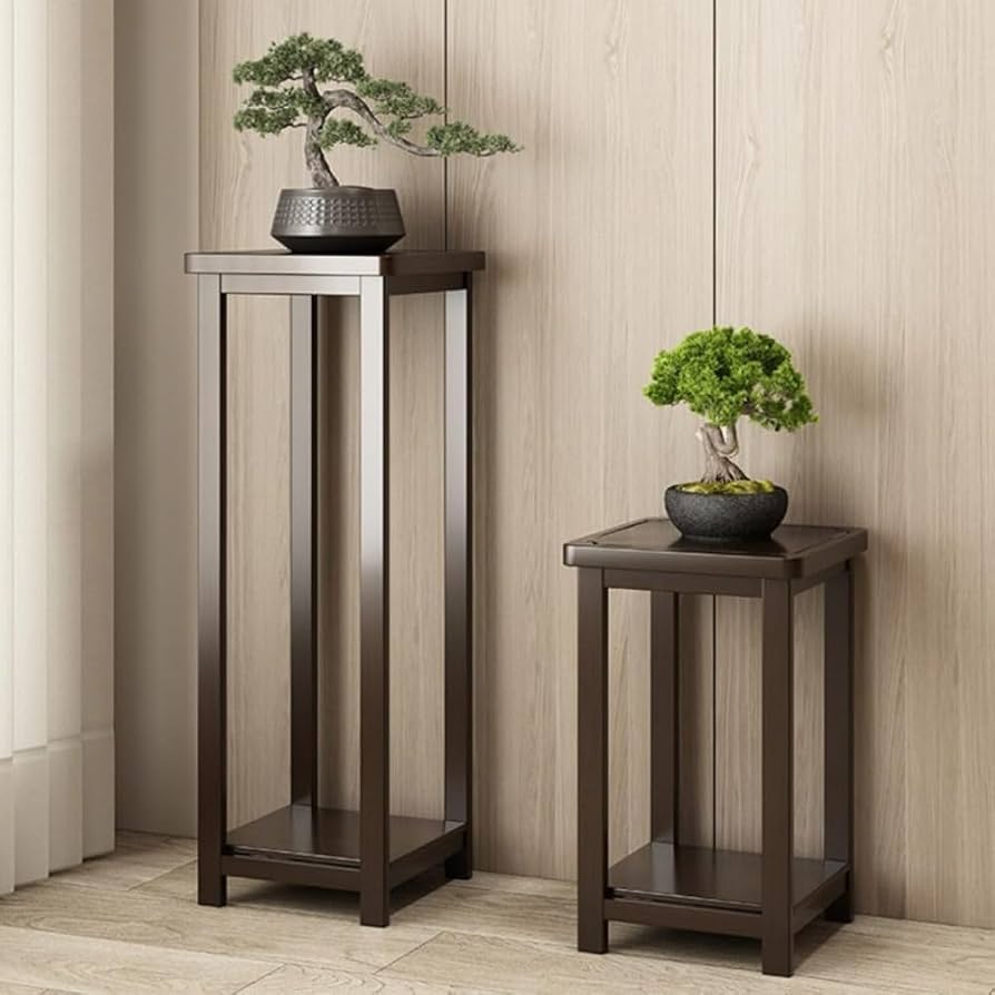 Amazon.co.jp: チーク無垢材 花台 木製 総無垢材 フラワー