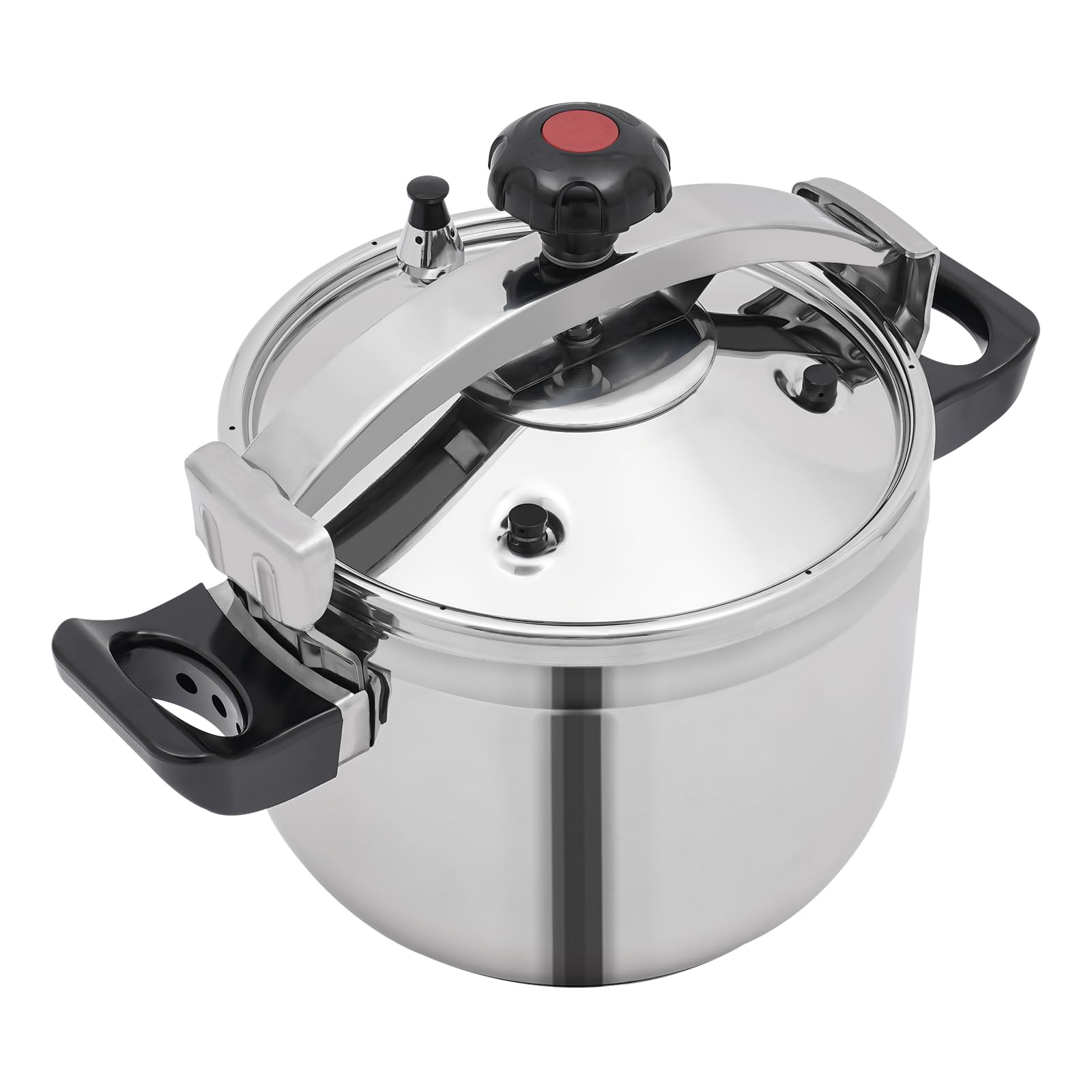 LyeXD 22L/23.25 Qt Stainless Steel Pressure Cooker, Stainless Steel Pressure Stewing Pot w/Two Safety Clips, Pressure Canner Olla de Presion,One-Hand Locking Induction Compatible Cookware for Home