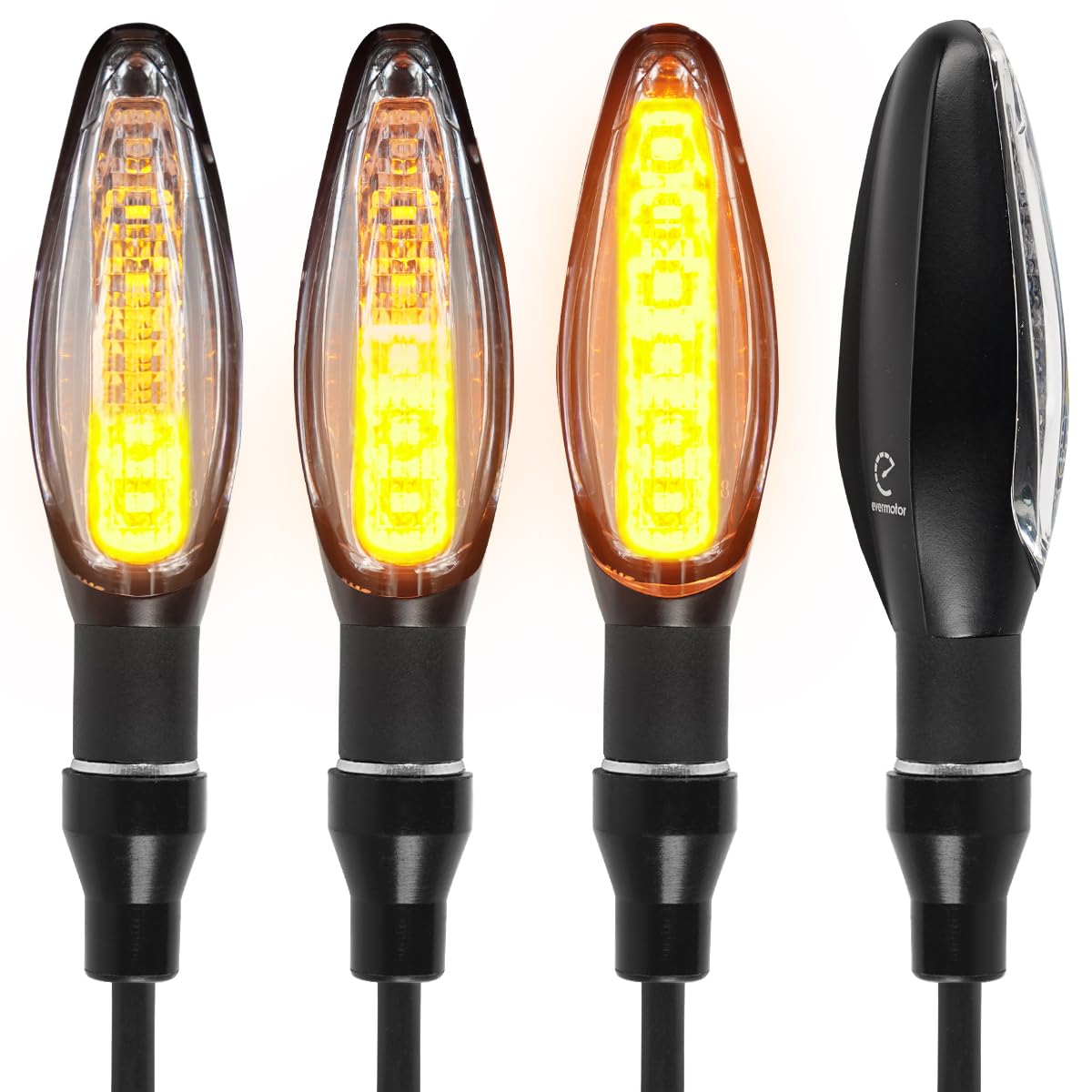 evermotor 12V Mini LED Blinker Motorrad E24 Geprüft, Motorrad Blinker