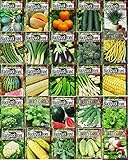 Set of 25 Premium Vegetable & Herb Seeds - 25 Deluxe Variety Premium Vegetable & Herb Garden 100% Non-GMO Heirloom