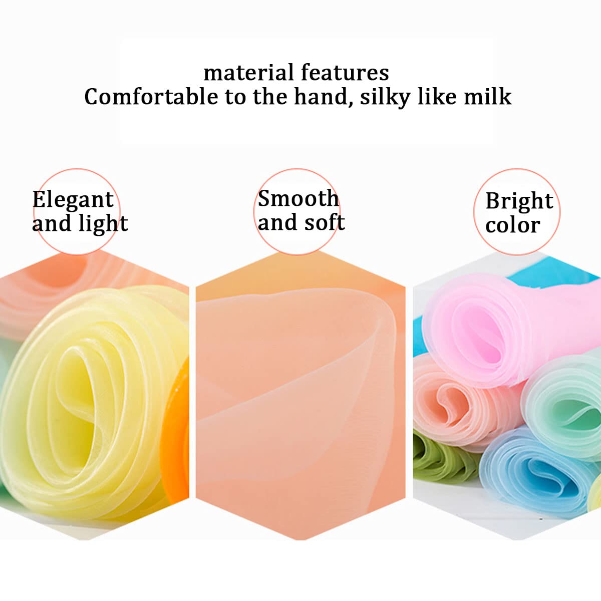 Tulle tessuto organza rete per la decorazione della casa e la produzione di abbigliamento, versatile materiale leggero per artigianato, costumi ed eventi