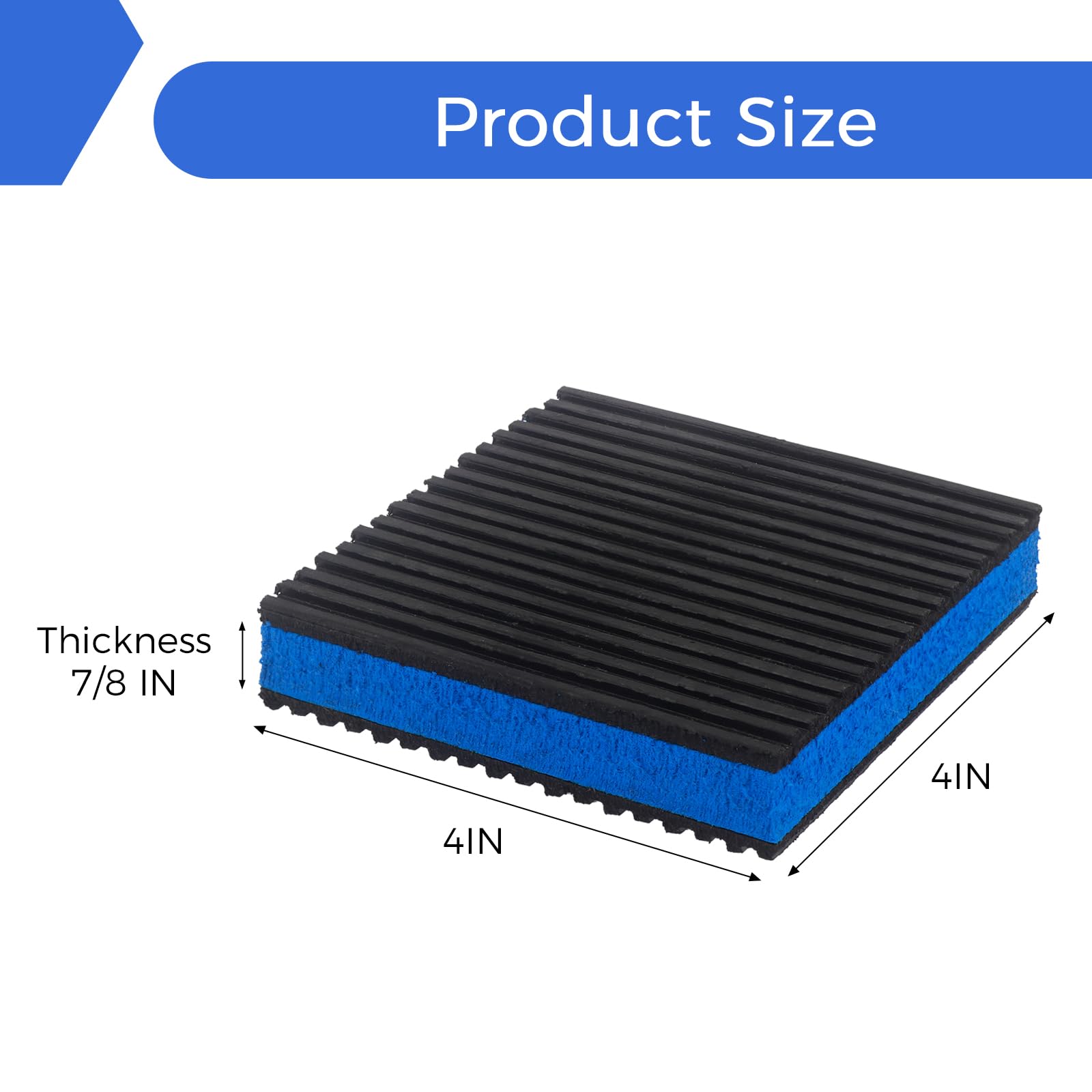 8 cuscinetti antivibrazione da 10,2 x 10,2 x 2,2 cm, tappetini in gomma a coste con centro EVA, resistenti cuscinetti in EVA blu per condizionatori d'aria, compressori, HVAC, tapis roulant