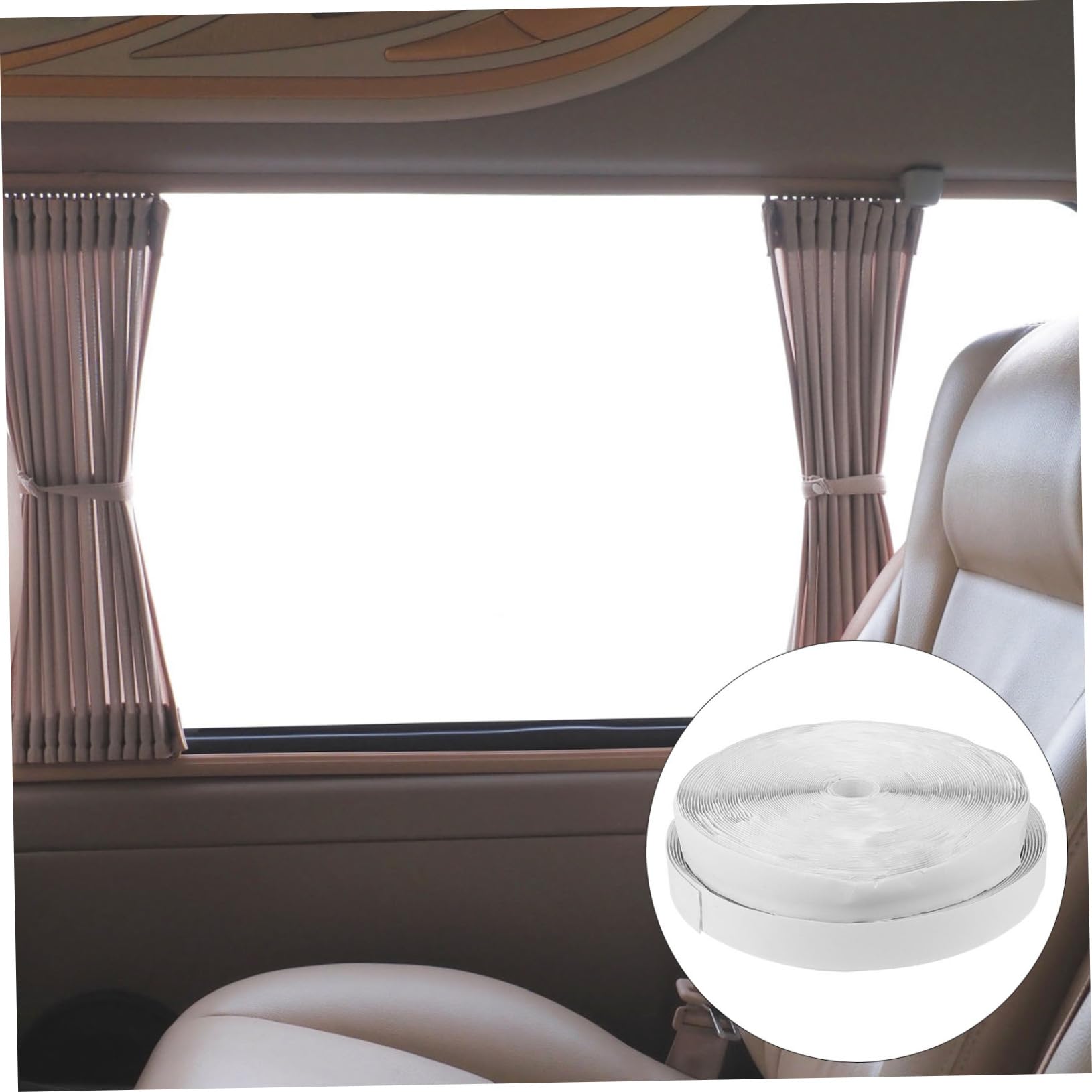 Nastro Adesivo a Strappo Bianco 25m, Set da 1, per Fissaggio | Nailon e Blend di Poliestere, Uso Versatile per Schermi e Tende, Design Autoadesivo Forte Tenuta