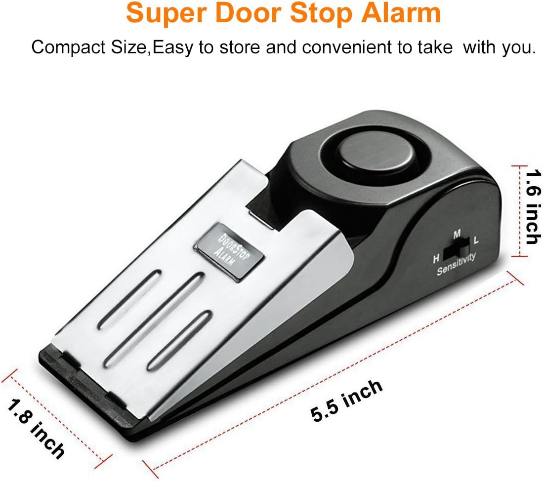 Gеt Sресіаl Prісе EMDMAK Door Stop Alarm with 120DB Siren Door Stop for Home & Travel (Black) (Pack of 2)