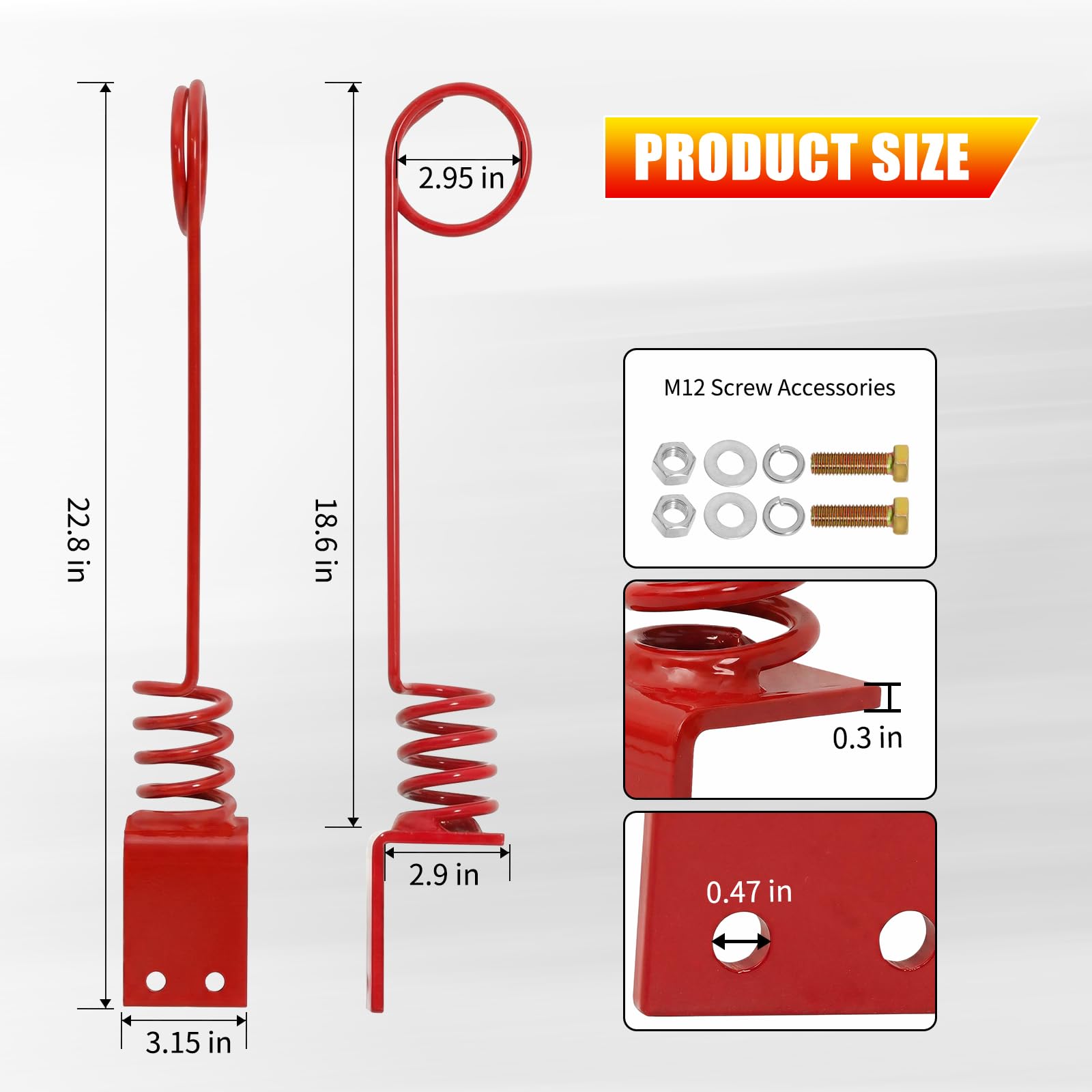 2PCS Red Hydraulic Hose Holder Tractor - 0.3" (8cm) Thick Plate Hydraulic Hose Saver, Bolt-On/Weld-On Hydraulic Hose Hanger Clamp, Rust-Proof | Heavy Duty for Skid Steer & Outdoor Use - 3