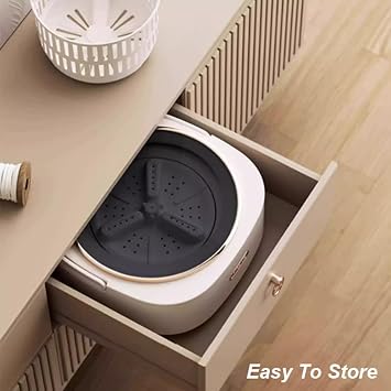 Mini Portable Washing Machine, Foldable Washer for Socks, Baby Clothes or Small Items, Camping, Apartment, RV, Travel, Semi-Automatic Washing Machine