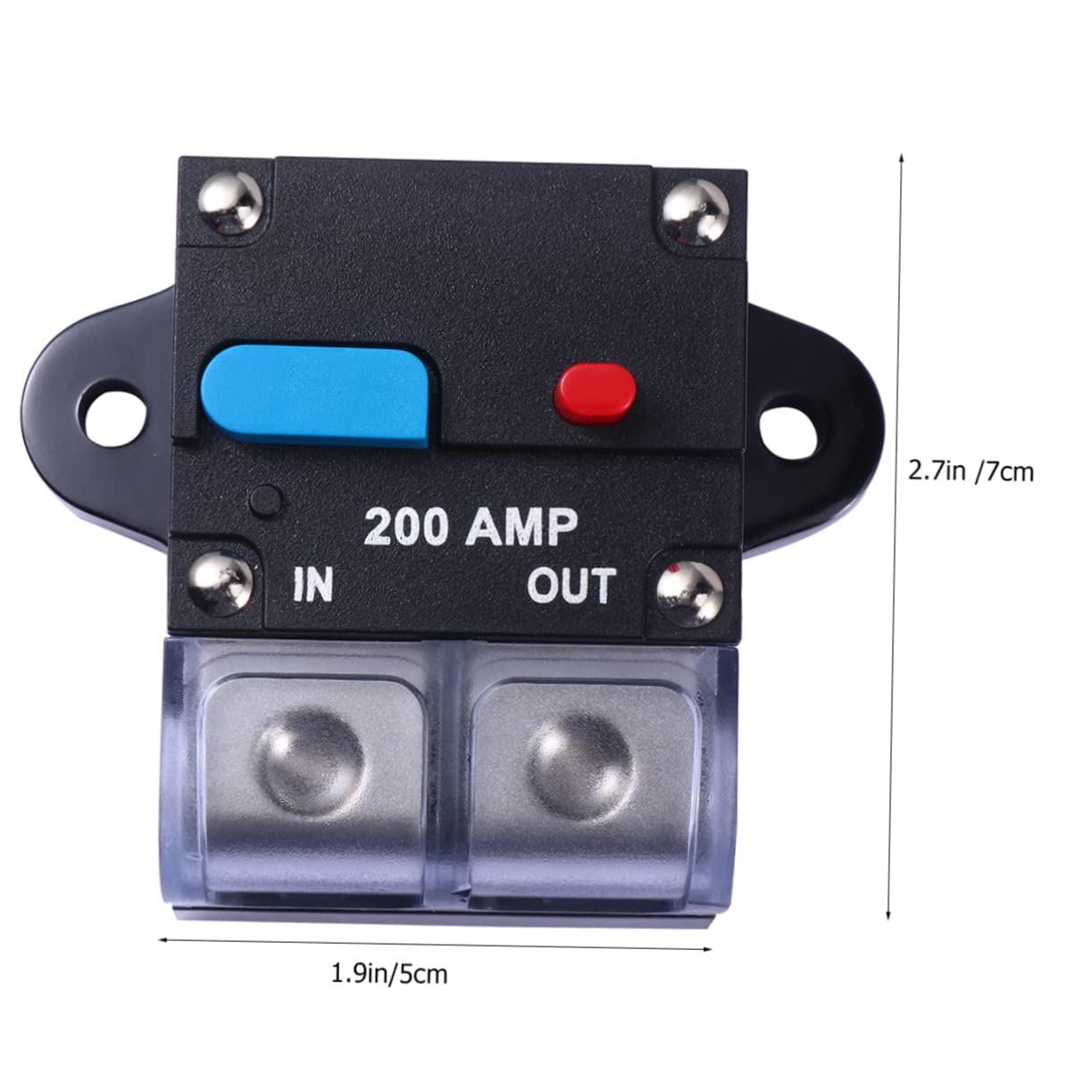 Disyuntor Reiniciable para Coche, Protección contra Sobrecarga, Reinicio Manual, 200, Fácil Instalación, para Audio y Doble Batería