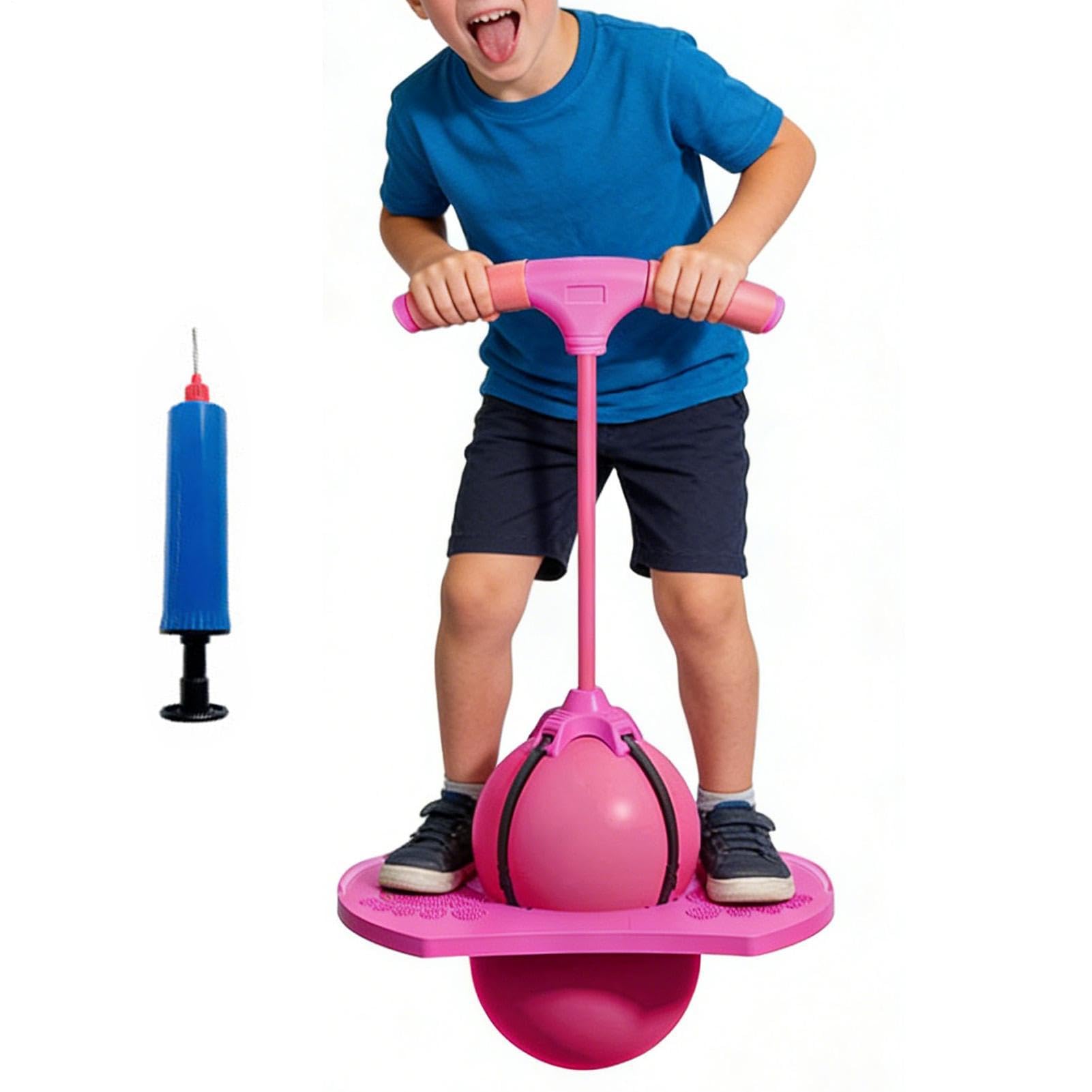Pelota De Salto con Asa, Pelota De Equilibrio Elástica Antideslizante, Pelotas De Rebote Y Bomba De Aire Incluida, Ejercicio De Coordinación Mano-pie, para Adultos Y Niños