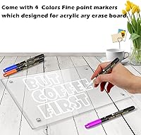 Vista 7 de Acrylic Note Board Refrigerator Dry Erase Board Magnetic Clear 15”x11 Includes 4 Dry Erase Markers