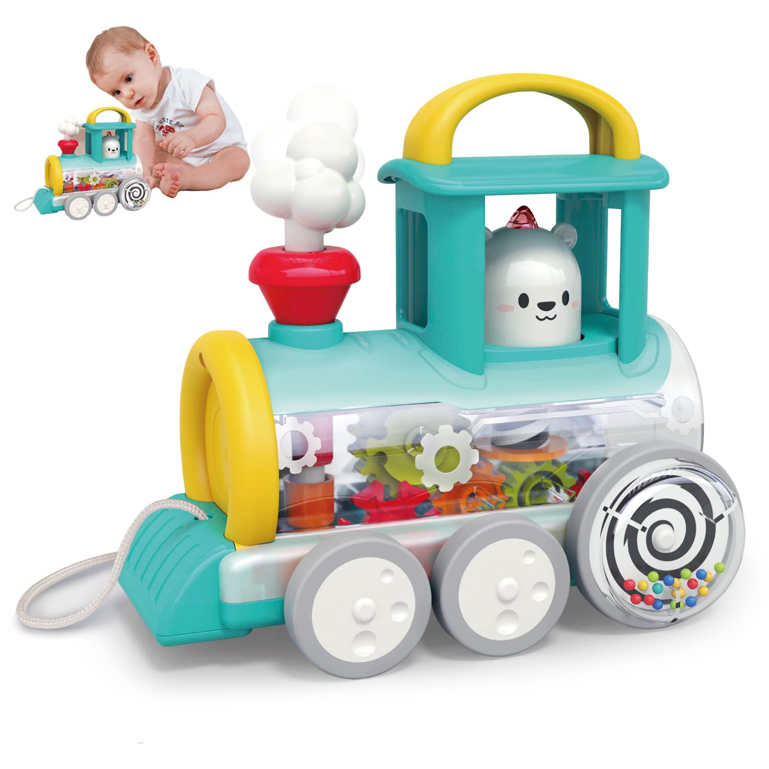 GISGOO Sensory Toys for Autism Train Toy-Pull Along Toys for 1 Year Old,Baby Toys Newborn Toys Early Learning Educational Developmental Toys Birthday Gift For 1,2,3 Years Old Boys & Girls