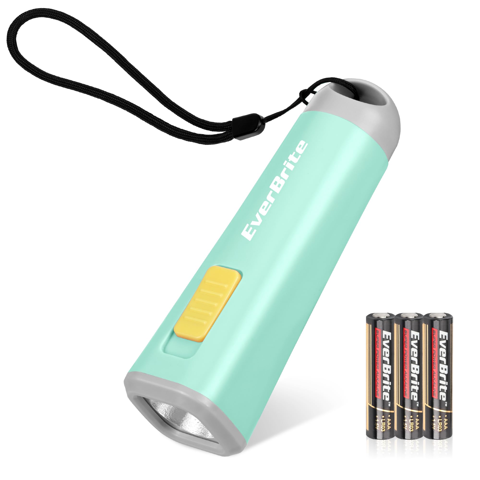 EverBrite Mini LED Flashlight - Lightweight (46g) Torch with Soft Yellow Light for Reading, Camping, and Emergencies - Green