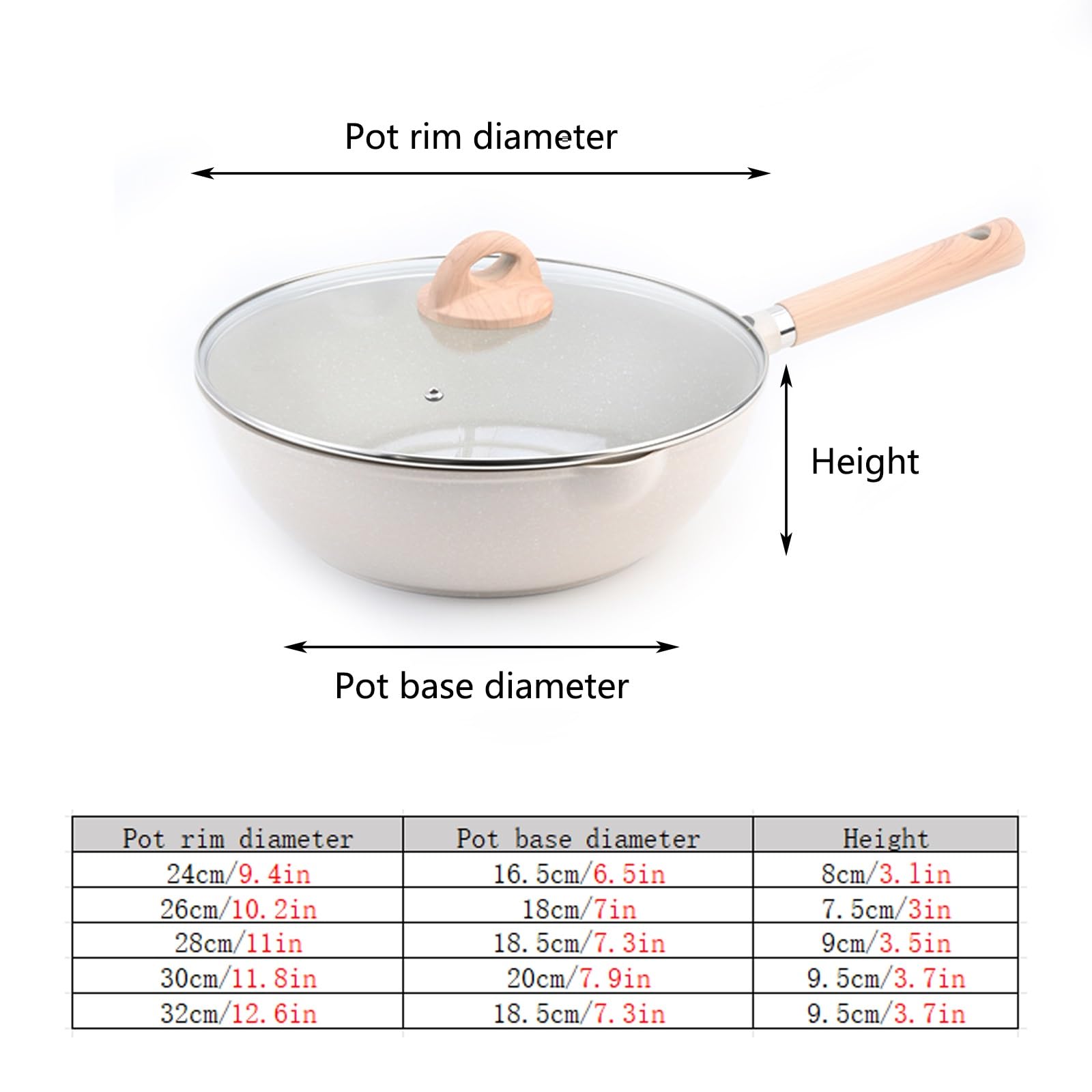 Sartén Antiadherente de Gran Capacidad,con Distribución Uniforme del Calor | Fácil de Limpiar,sin Remaches,Compatible con Distintos Tipos de Fogones(24cm/9.4in,Without lid)