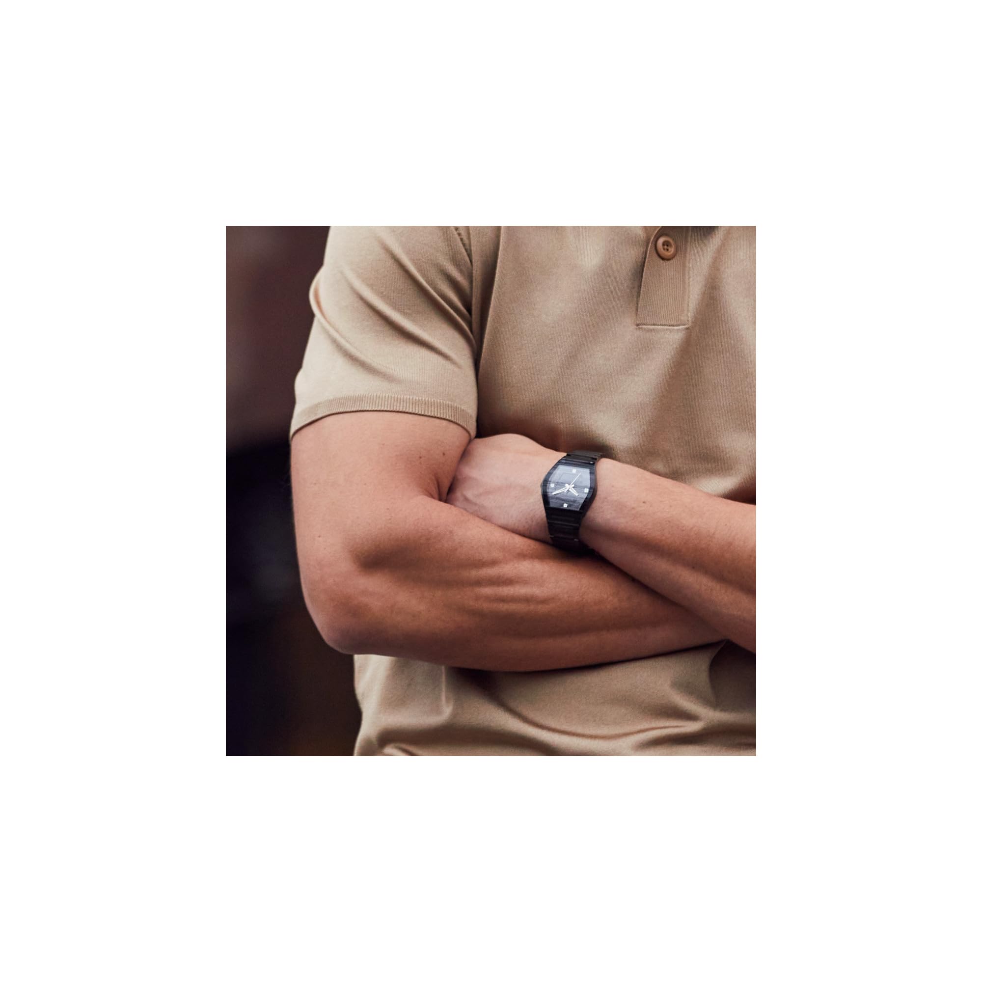 Bulova Men's Modern Gemini Diamond 3 Hand Black Stainless Steel Watch,Black Dial,Edge to Edge Crystal Model: 98D177