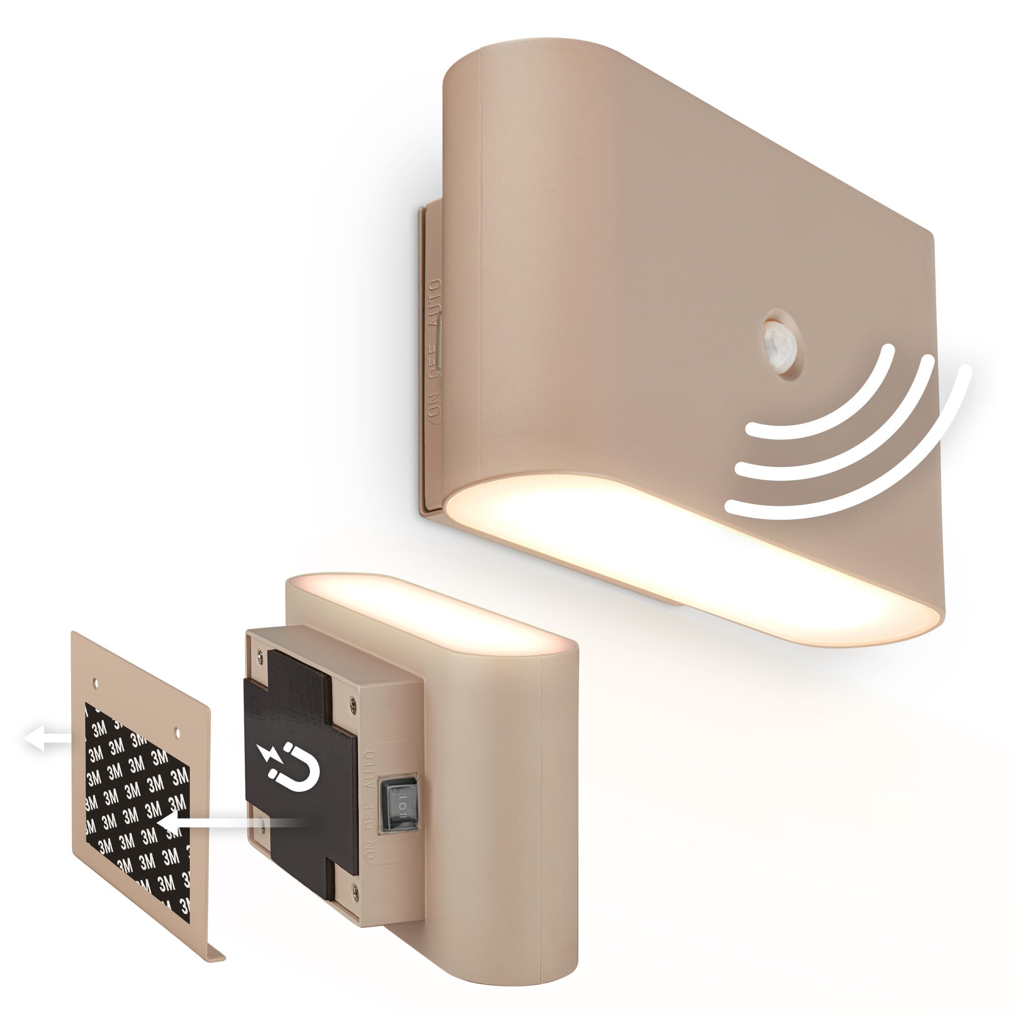 Briloner Cordless Wall Light - Motion Sensor - Beige - 3m