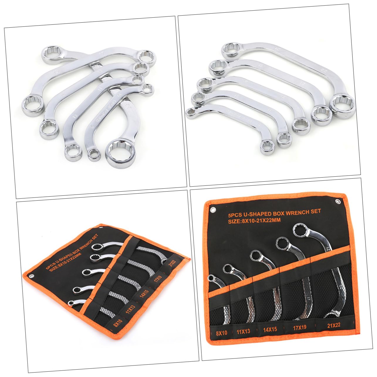 LIFKOME 5 Pièces Set de Clés à Douille Double Tête Acier Chrome Vanadium Outils Multifonctionnels pour Réparation Automobile et Installation Équipement