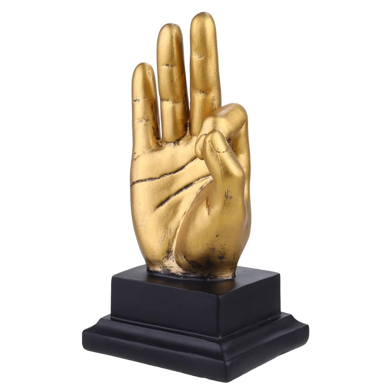 TSKIQQLQ Shelf Decor Fengshui Statue Signs Artistic Hand Gesture Statues OK Signal Ornament Office Decorations For Work