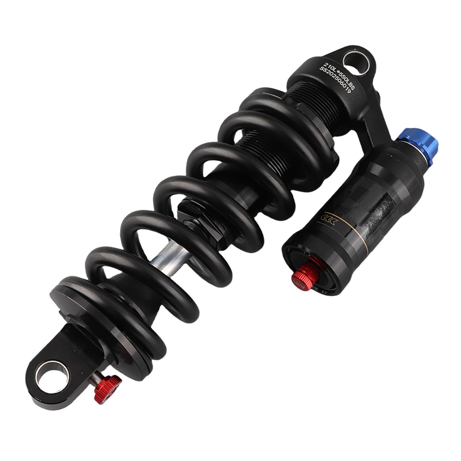 Generic Amortyzator Rowerowy Doskonała Technologia Sprężyn Hydraulicznych ze Stopu Aluminium do Motocykli Elektrycznych, Amortyzator Sprężynowy Tylnego Zawieszenia Roweru do Rowerów Górskich (210 MM)