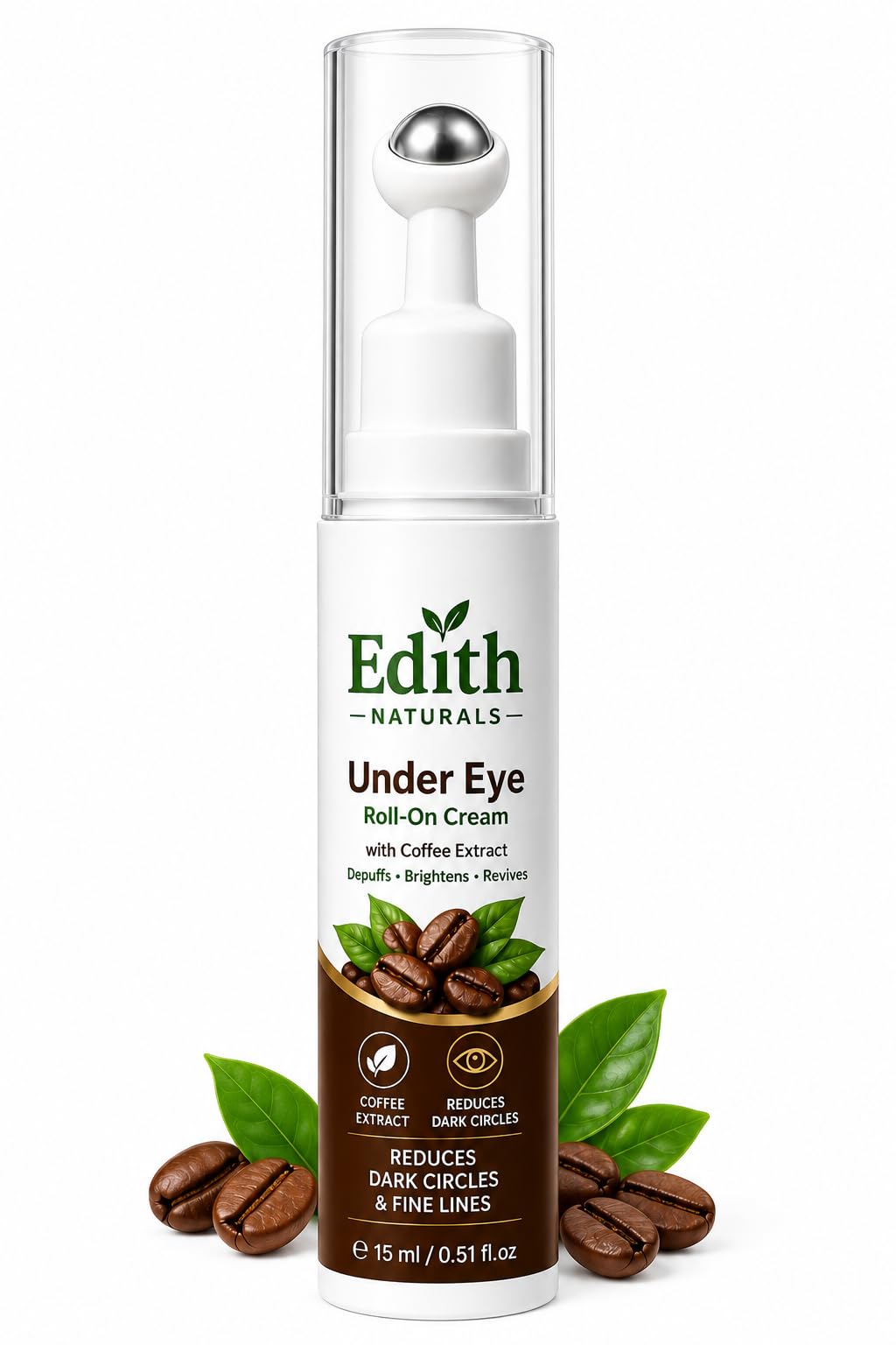 Edith Naturals Under Eye Roll-On Cream Reduces Dark Circles & Fine Lines, 15 ml-image-5