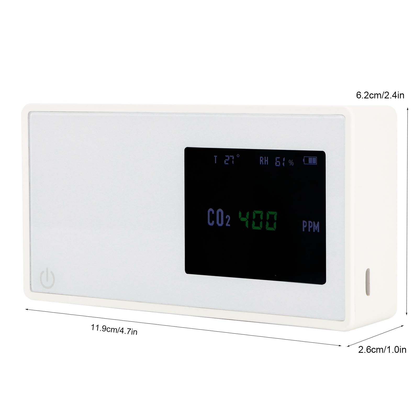 Socobeta Detector Infrarrojo de CO2, Monitor de CO2, Probador de Calidad del Aire con Pantalla Grande, Temperatura y Humedad para el Hogar, Oficina, Interior