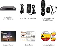 Vista 9 de TIGERSECU Grabador de seguridad DVR híbrido 4 en 1 de 4 canales Super HD 1080P con disco duro de 1 TB, para cámaras TVI/AHD/CVI/analógicas de 2MP