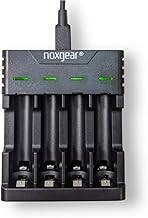 Noxgear Smart Battery Charger for AA & AAA Ni-MH, Ni-Cd Rechargeable Batteries, 4-Slot