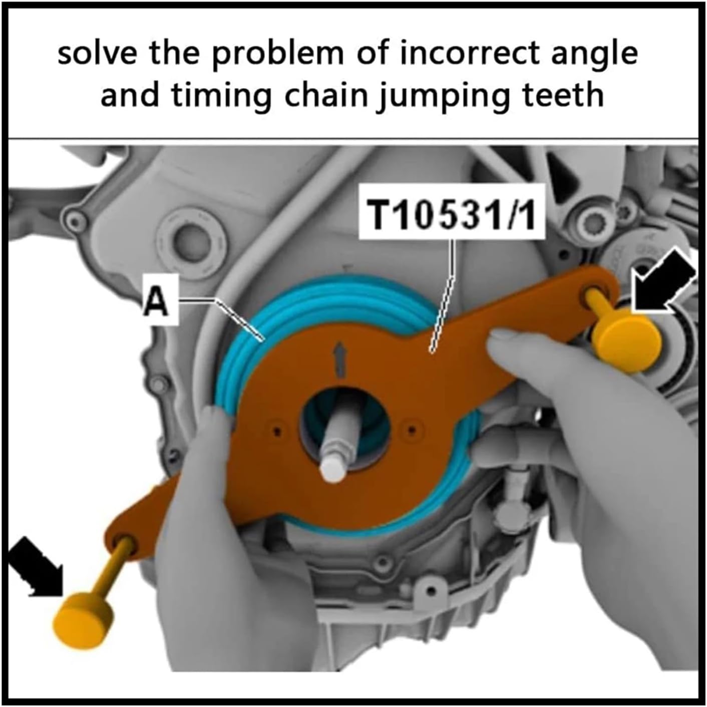 Vibration Damper Holding Tool Crankshaft Pulley Removal Shock Absorber Compatible With Seat Skoda VW 1.8 2.0 4V TFSi EA888 OEM T10531