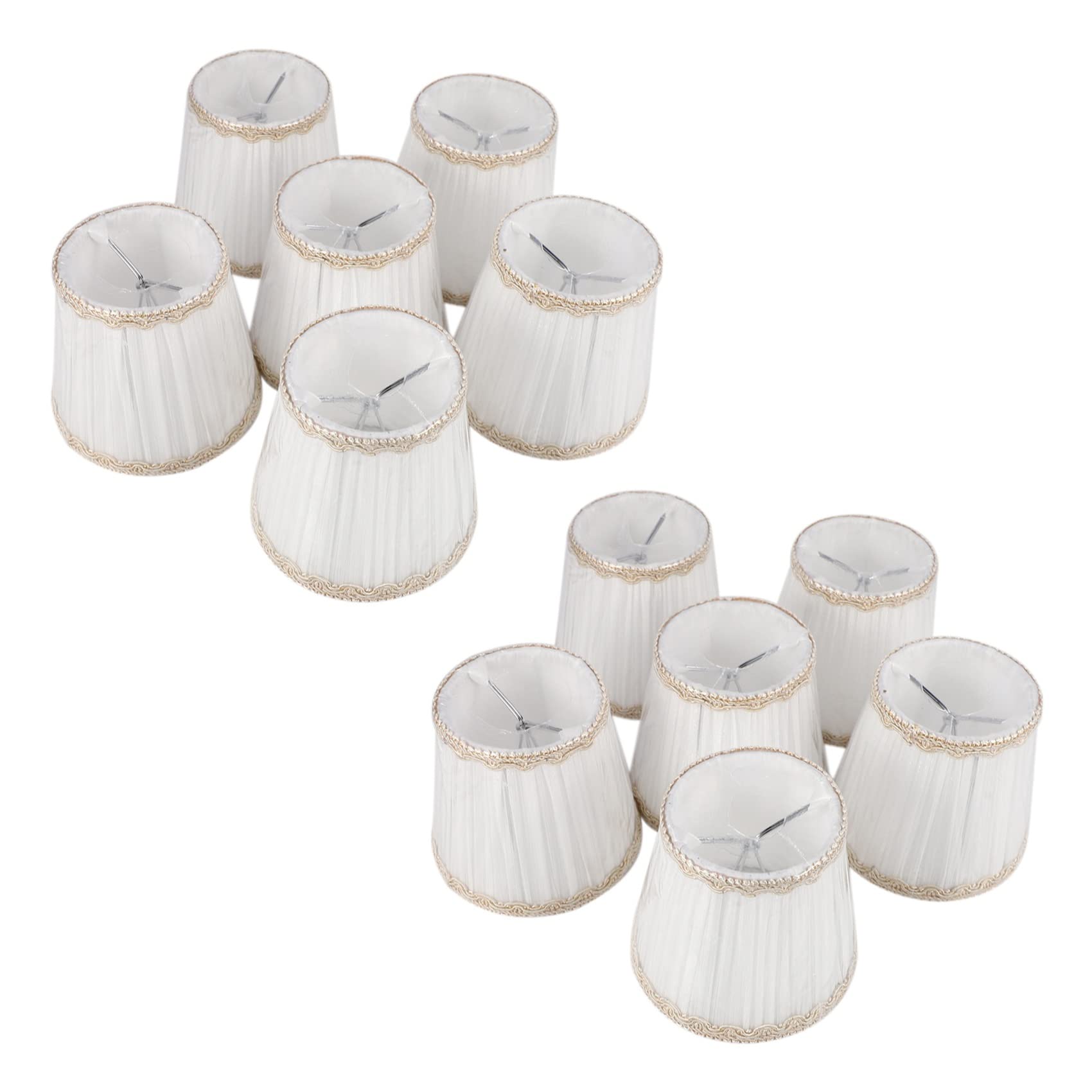 Hndhbfgrt 12X Chandelier Shades,ONLY for Candle Bulbs,Clip-on Fitter Lamp Shades, White