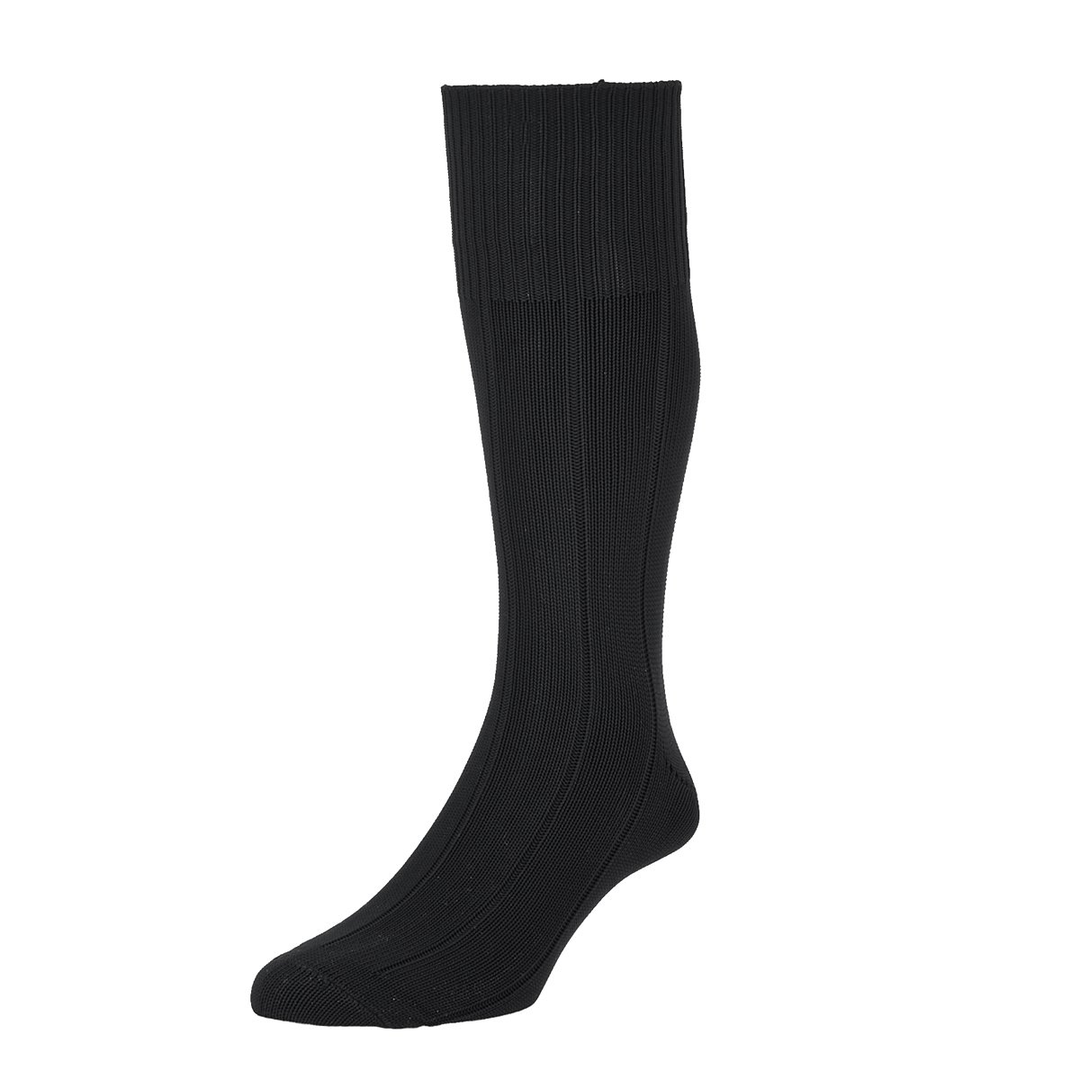 HJ Hall Indestructible HJ1 Broad Rib Half Hose Socks / UK 6-11 Eur 39-45 & UK 11-13 Eur 45-47 (UK 6-11 Eur 39-45, Black)
