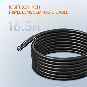 Teslong Dual Lens 50FT Endoscope Borescope & 7.9mm/0.3inch 16.5FT Triple Lens Probe