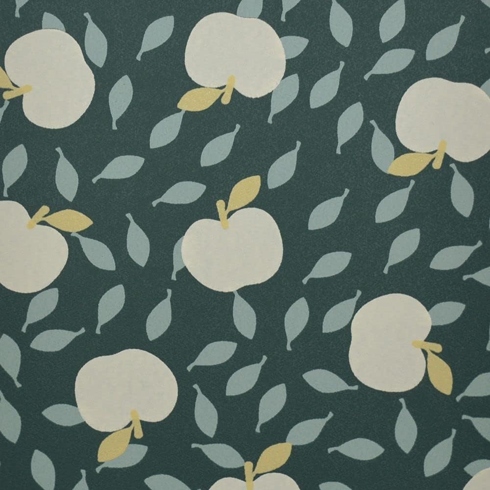 Amazon 壁紙屋本舗 壁紙 クロス 北欧 リンゴ柄 林檎 深緑 Sll 7615 サイズ のりなし アクセントクロス 防カビ ロッタキュールホルン エプレ Diy 工具 ガーデン
