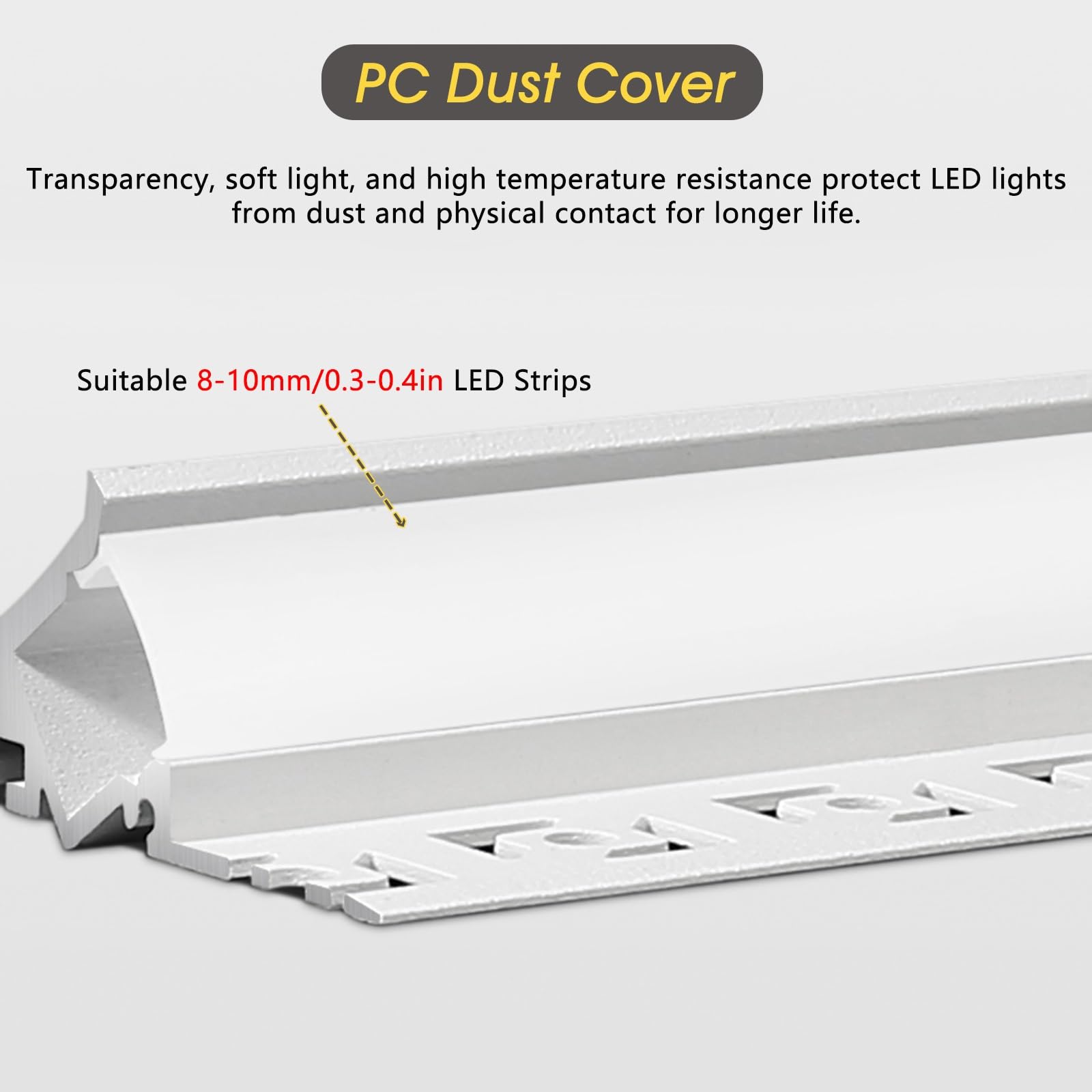 Listwy sufitowe, listwy do ramek gipsowych, profil kanałowy LED do taśm LED 8 mm, biały aluminiowy profil wykończeniowy sufitu/ściany 11 metrów z łącznikiem