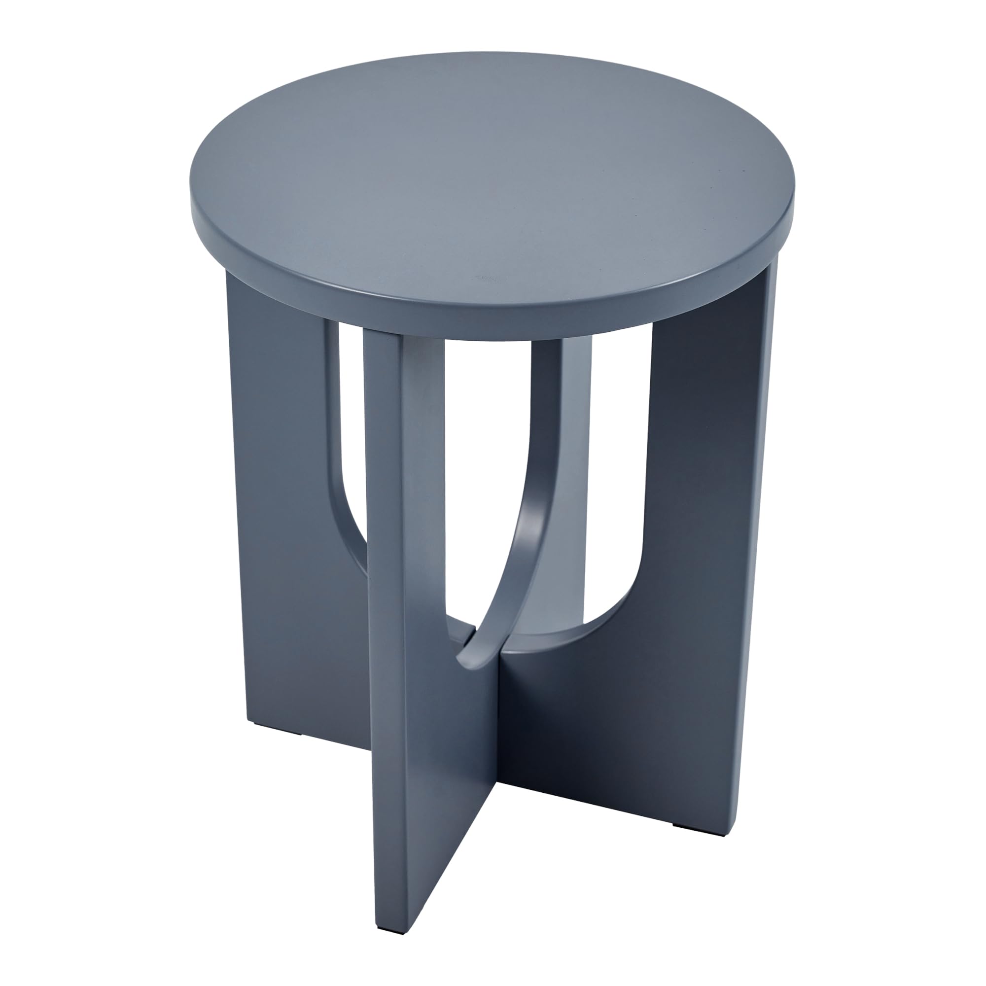 [en.casa] Mesa Auxiliar Kysdajore para Salón Dormitorio Recibidor Mesa de Sofá Mesilla de Noche con Tablero Redondo 50 x Ø40 cm - Azul grisáceo