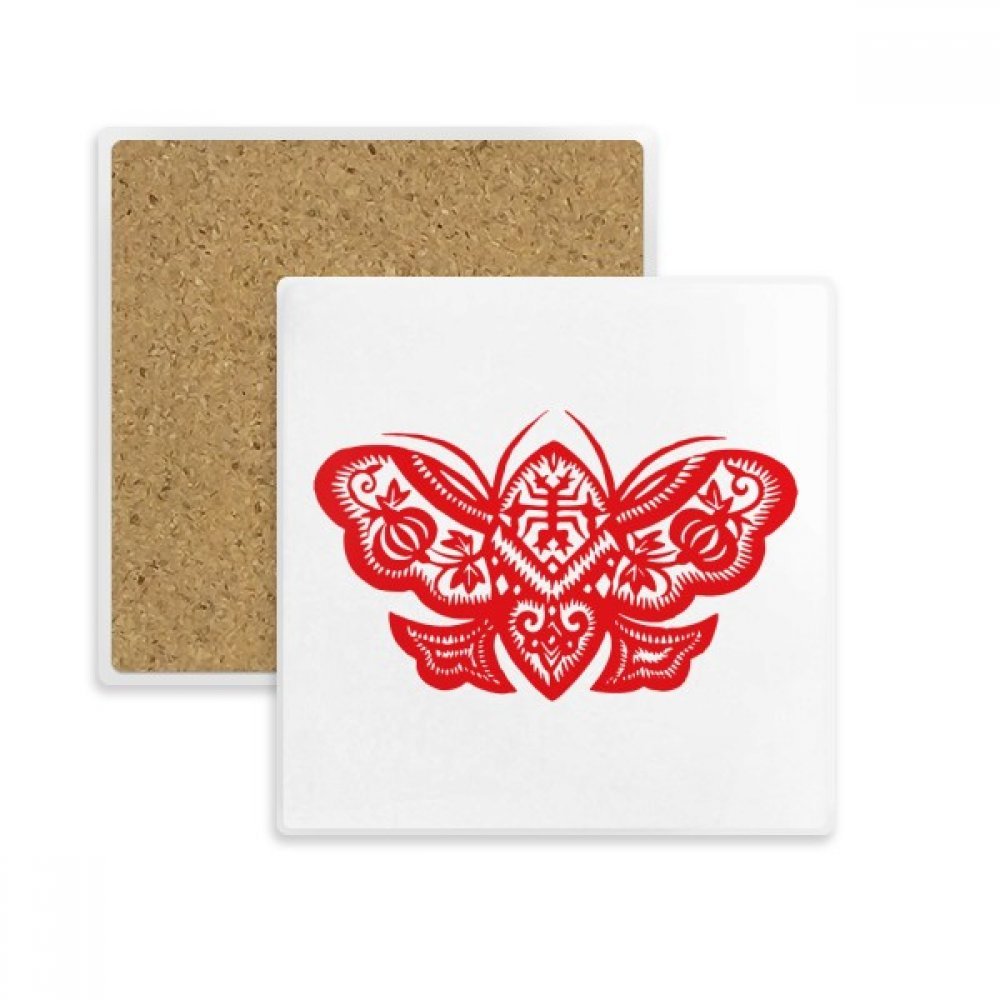 Coaster Papier Chinois Absorbent pour Tasse et Verre - Set de Table Élégant Rouge