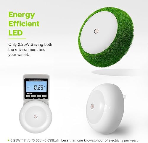 Miniatura 8 de Luces nocturnas enchufables a la pared, luz nocturna, sensor de atardecer a amanecer, luz nocturna LED blanca de 0.5 W, paquete de 2 luces nocturnas