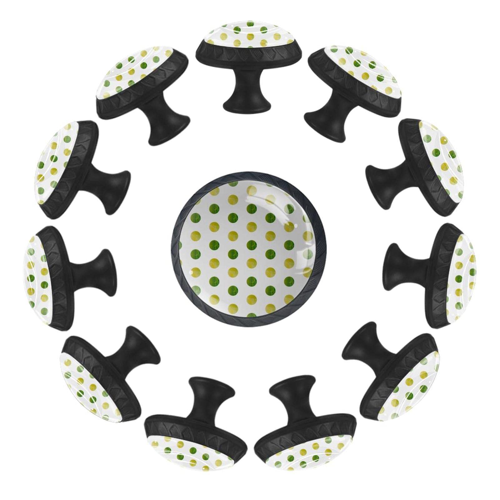 Boutons de tiroir ronds 35 mm aquarelle jaune et vert pour décorer la chambre de bébé