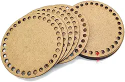 05 Peças para Base de Crochê Fio de Malha MDF 15cm