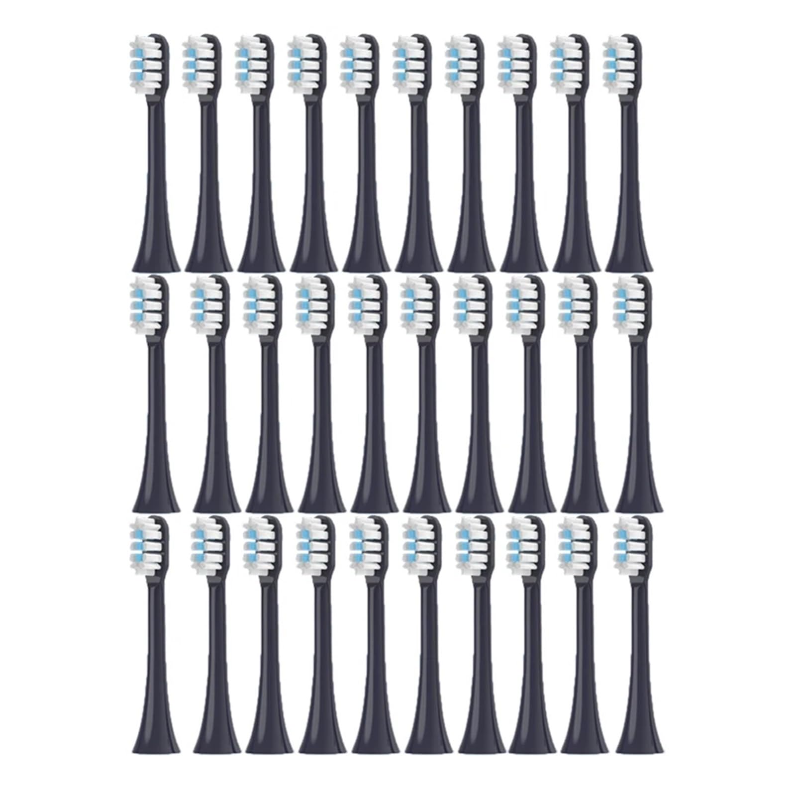 Erwachsenen-Bürstenköpfe, kompatibel mit XIAOMI, T501 | Kunststoff-Ersatzköpfe für tägliche Mundpflege und regelmäßigen Bürstenkopfwechsel(T501 black-30PCS)