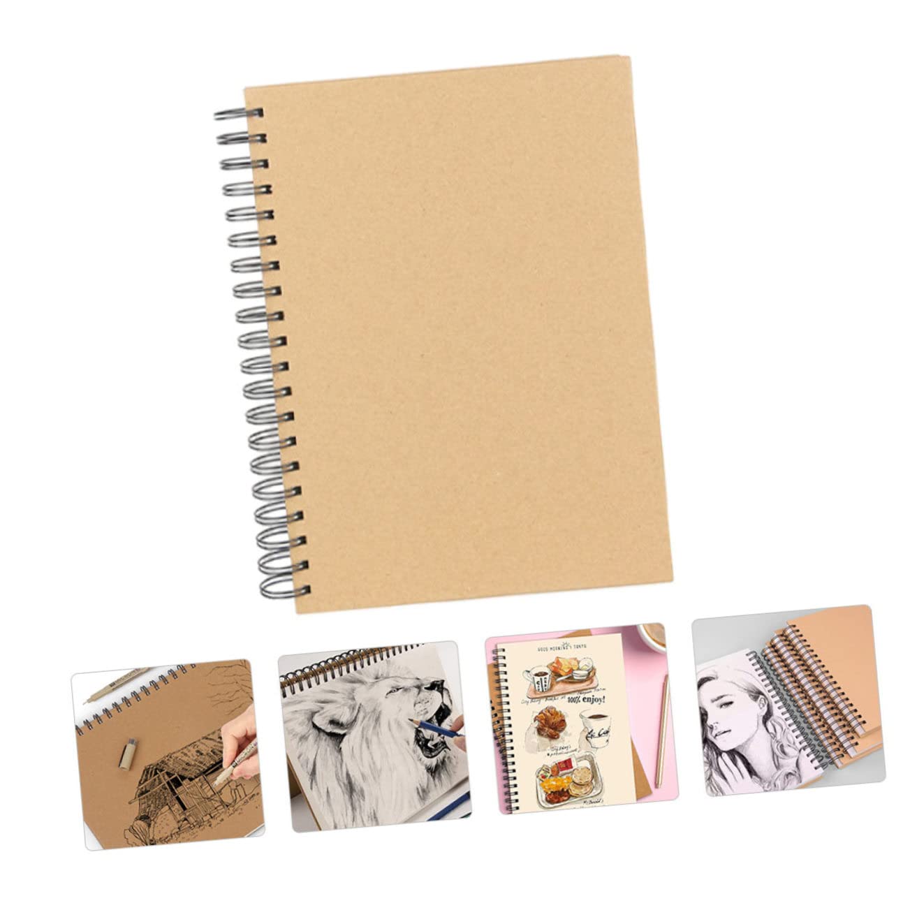 Carnet de Croquis à Spirale 60 Feuilles pour Dessin et Peinture