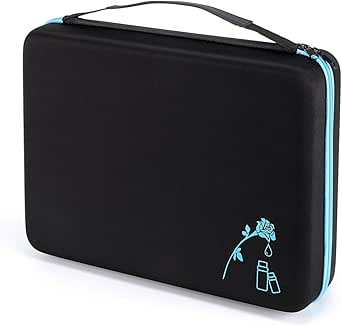 Hipiwe 108 Essential Oils Carrying Case Holds 5ml, 10ml, 15ml Bottles Hard Shell Exterior EVA Essential Oils Storage Organizer Bag with Foam Insert and Carrying Handle