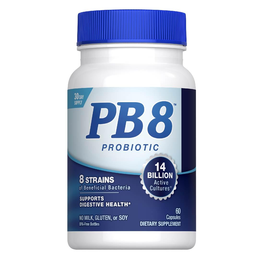 PB8 Probiotic | 60 Acidophilus Capsules | 14 Billion CFU | 8 Strains