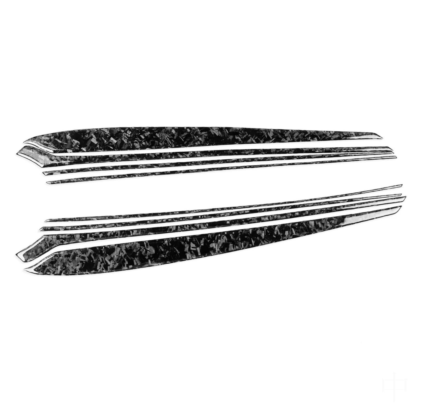 Eleknzbztg One Color Door Speaker Trim For Tesla For Model Y 2020-2024 For 3 2017-2022 Panel Frame Cover Forged Carbon Fiber Door Inner Decorative Strip(Forging)